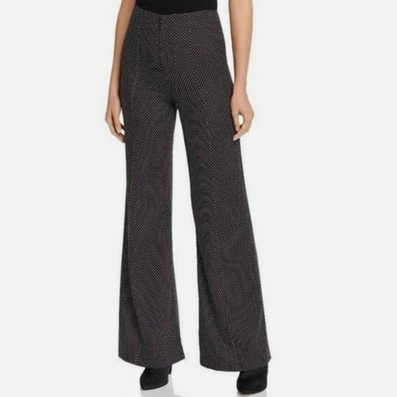Alice + Olivia Black High Rise Wide Leg Dylan Polka Dot Pants Size 6 - Picture 2 of 8